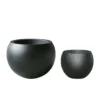 2er Set Blumenkübel Aus Polystone - Matt Schwarz - Estera