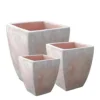 3er Set Blumenkübel Aus Terrakotta - Eckig - Adiam