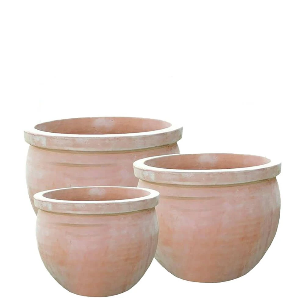 3er Set Outdoor Pflanzkübel - Terrakotta - Rund - Zena 2 3er Set Outdoor Pflanzkübel - Terrakotta - Rund - Zena – Bild 2