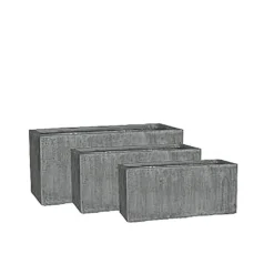3er Set Pflanzkübel Aus Polystone - Beton Optik - Ostana