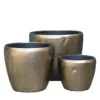 3er Set Runde Pflanzkübel - Indoor - Bronze - Mit Einsatz - Tesfay