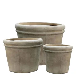 3er Set XXL Outdoor Pflanzkübel - Terrakotta - Rund - Nandele