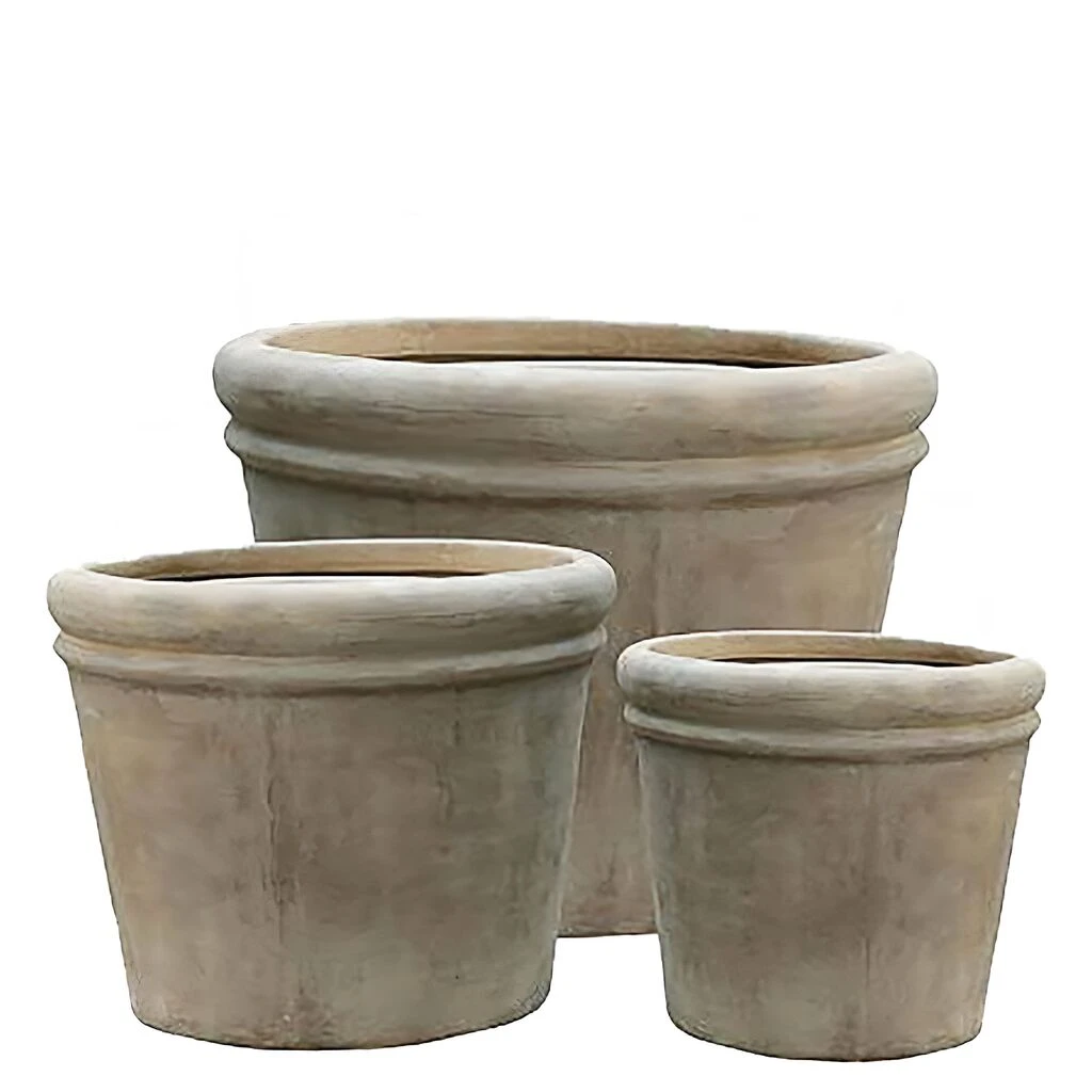 3er Set XXL Outdoor Pflanzkübel - Terrakotta - Rund - Nandele 1 3er Set XXL Outdoor Pflanzkübel - Terrakotta - Rund - Nandele