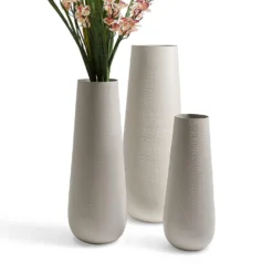 Aluminium Gartenvasen Rund Und Elegant Im 3er Set - Louis Set Sand