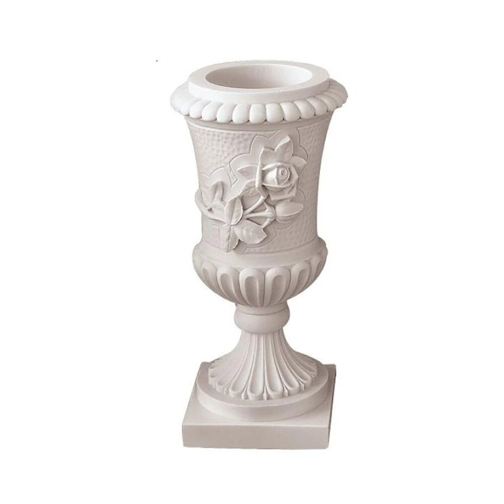 Antike Garten Amphore Aus Marmorguss Mit Rosenornament - Nadalia 1 Antike Garten Amphore Aus Marmorguss Mit Rosenornament - Nadalia