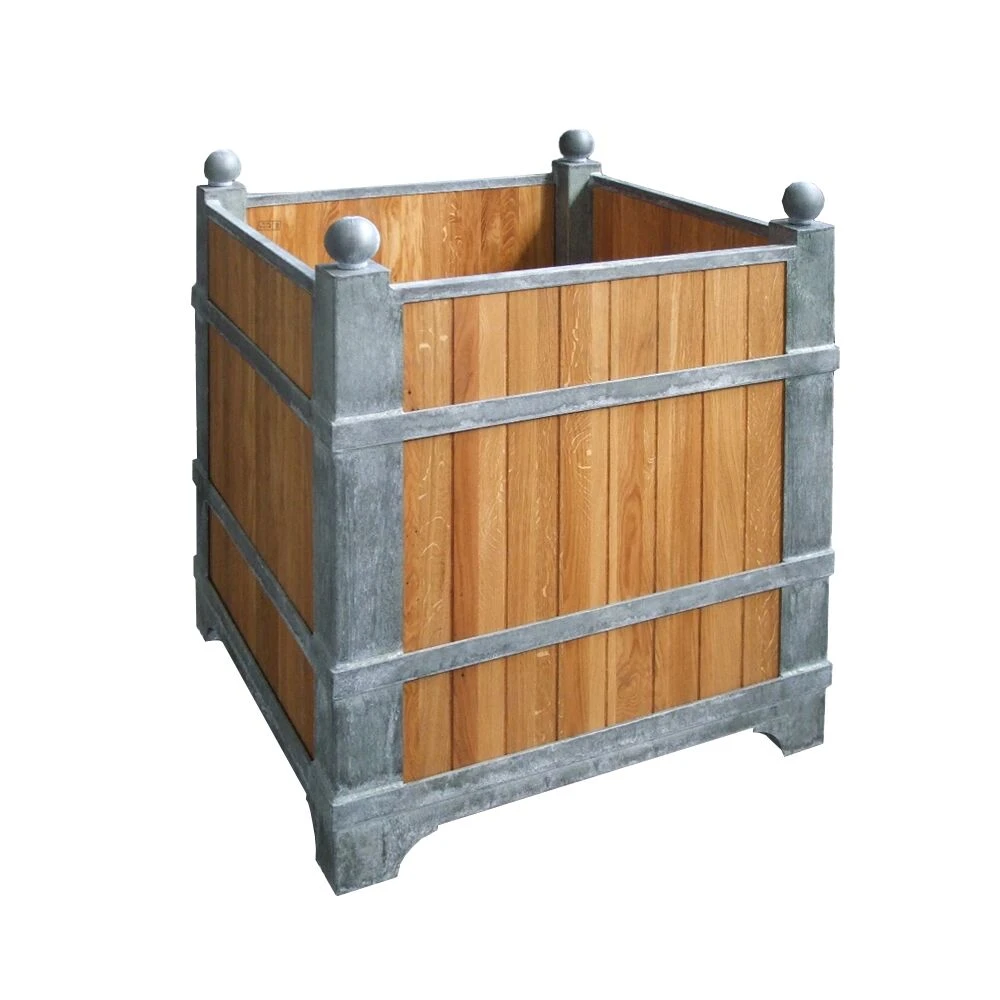 Antiker Pflanztopf Aus Stahl & Holz Für Den Garten - Karakano 1 Antiker Pflanztopf Aus Stahl & Holz Für Den Garten - Karakano