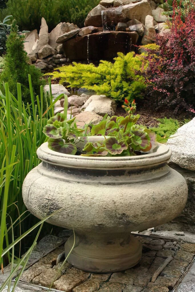 Antikgraue Gartenamphore Aus Steinguss - Amphore Piva 2 Antikgraue Gartenamphore Aus Steinguss - Amphore Piva – Bild 2