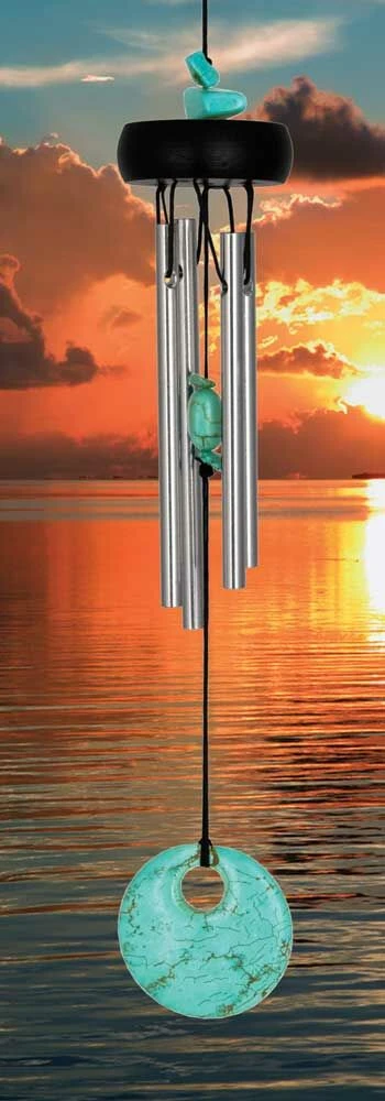 Aufhänge Windspiel Metall Woodstock Precious Stones Chimes - Türkis 2 Aufhänge Windspiel Metall Woodstock Precious Stones Chimes - Türkis – Bild 2