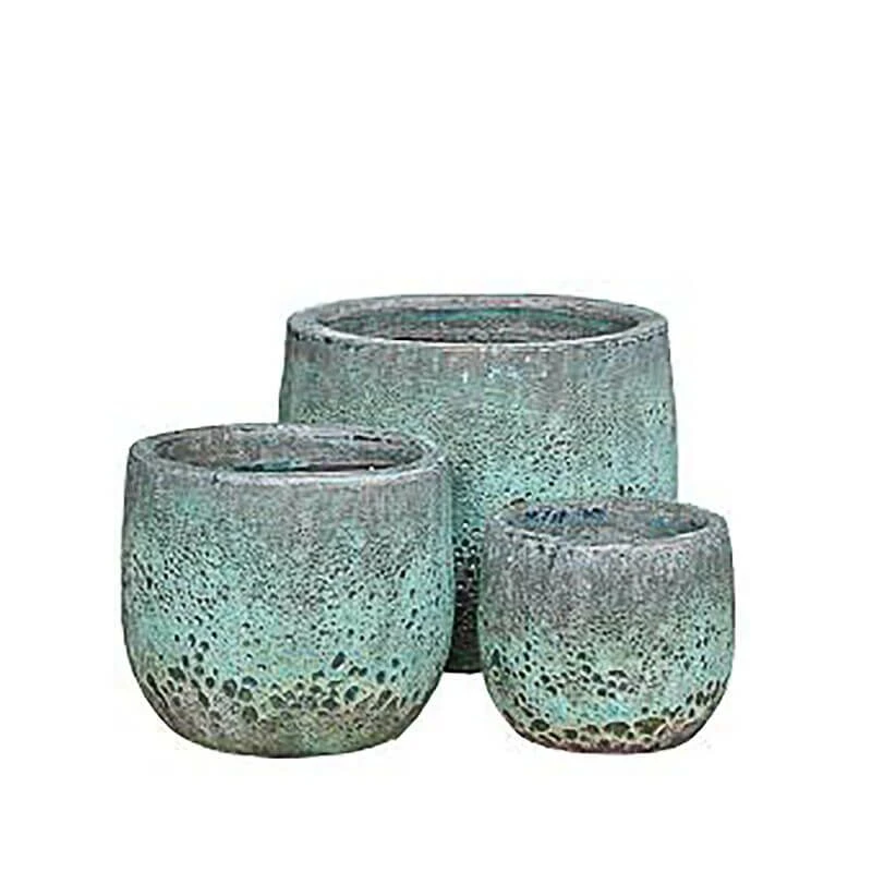 Blumenkübel Im 3er Set - Antikes Design - Grün - Adelide 2 Blumenkübel Im 3er Set - Antikes Design - Grün - Adelide – Bild 2