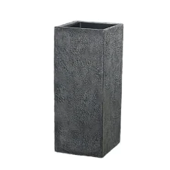 Eckige Pflanzvase Aus Polystone Mit Einsatz - Grau - Outdoor - Neema