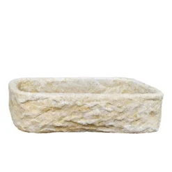 Großer Steinguss-Pflanzkasten In Natürlicher Optik - Aucuba