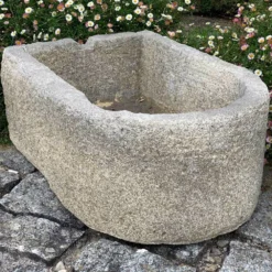 Großer Steinguss Pflanztrog Frostfest Mit Rundung - Jekarna