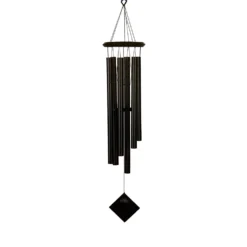 Großes Garten Windspiel In Schwarz In Satinoptik - Chimes Of Pluto Black