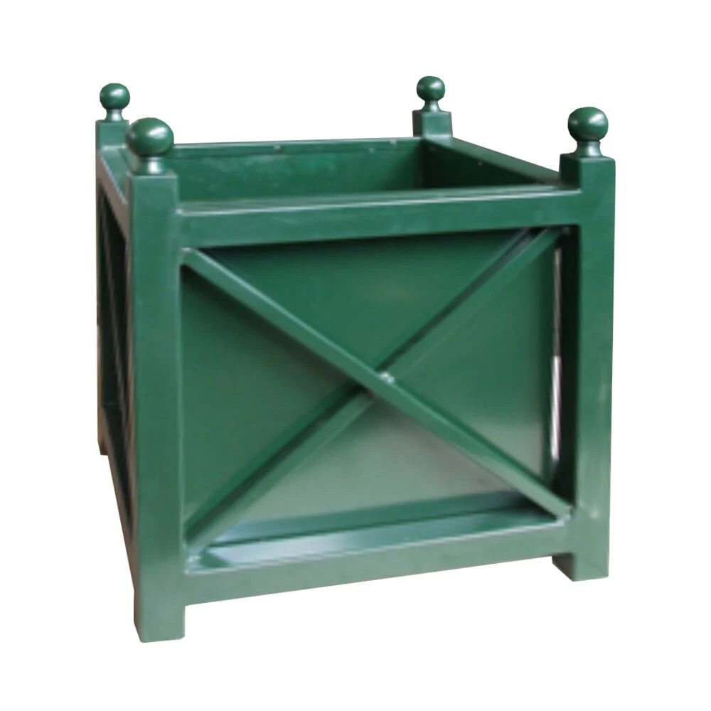 Grüner Pflanztopf Aus Stahl - Eckig - Landhaus-Stil - Libro Allgare 1 Grüner Pflanztopf Aus Stahl - Eckig - Landhaus-Stil - Libro Allgare