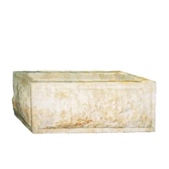 Kleiner Rechteckiger Pflanztrog Im Zeitlosen Design Aus Steinguss - Tipu