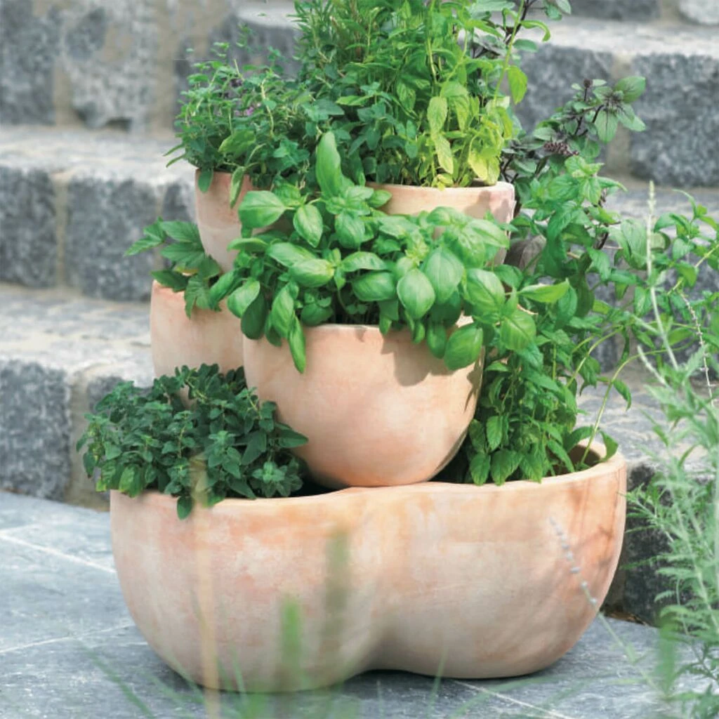 Mehrstöckiger Kräutertopf Aus Terrakotta - Rund - Terrence 1 Mehrstöckiger Kräutertopf Aus Terrakotta - Rund - Terrence