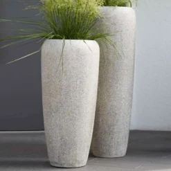 Outdoor Pflanzvase Aus Polystone In Steinoptik - Fiumalbo