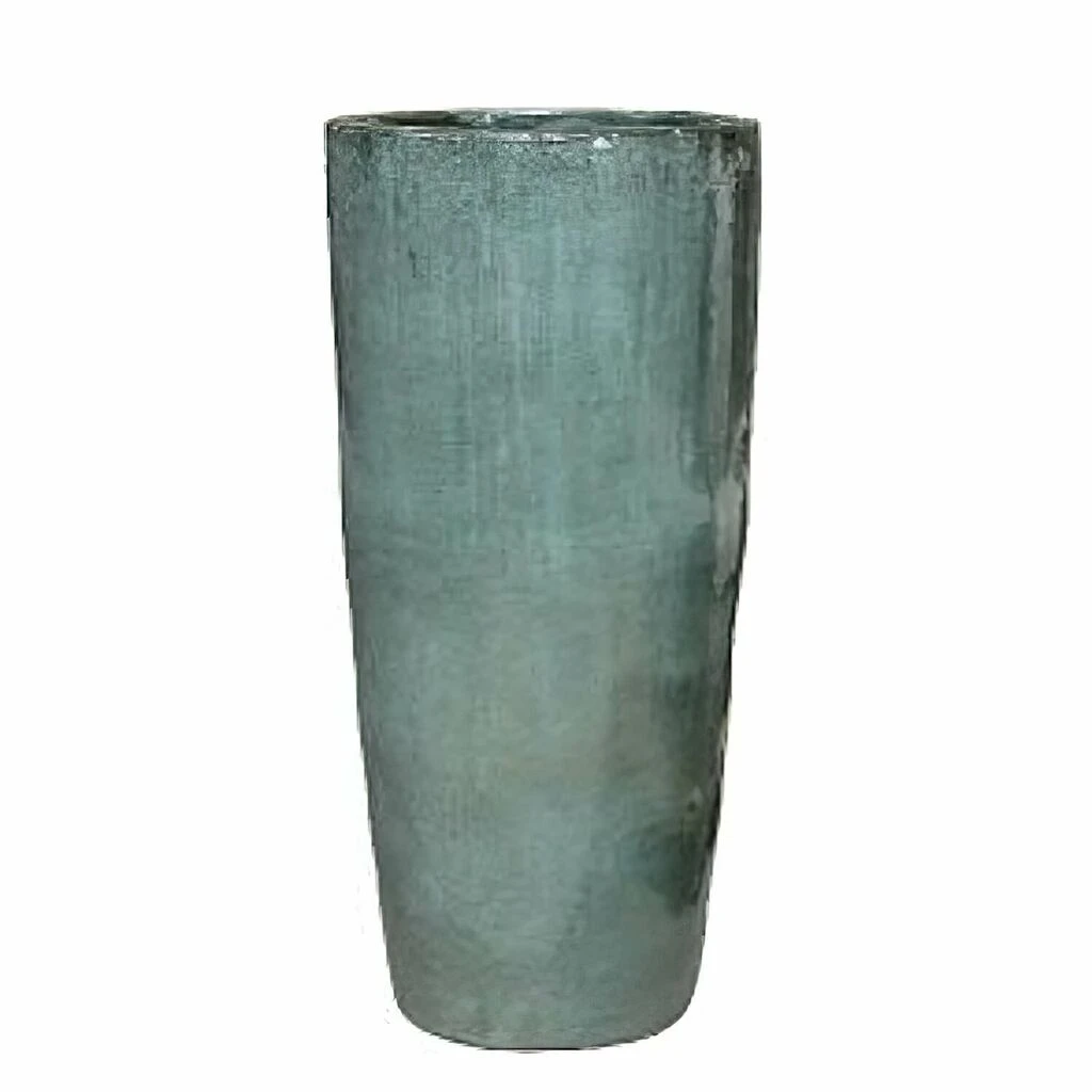 Outdoor Vase Aus Keramik - Rund - Grün - Metango 1 Outdoor Vase Aus Keramik - Rund - Grün - Metango