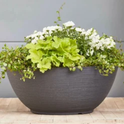 Outdoor XXL Pflanzschale Aus Kunststoff - UV-Beständig - Anthrazit - Kahula