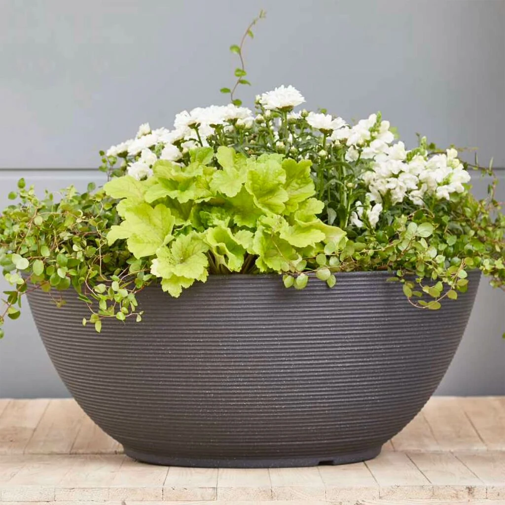 Outdoor XXL Pflanzschale Aus Kunststoff - UV-Beständig - Anthrazit - Kahula 1 Outdoor XXL Pflanzschale Aus Kunststoff - UV-Beständig - Anthrazit - Kahula