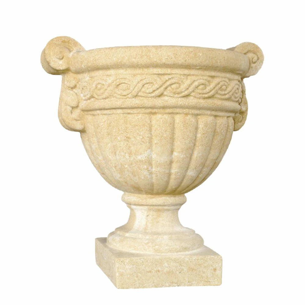 Pflanzgefäß In Kelchform Aus Steinguss Mit Ornamenten - Oladan 1 Pflanzgefäß In Kelchform Aus Steinguss Mit Ornamenten - Oladan