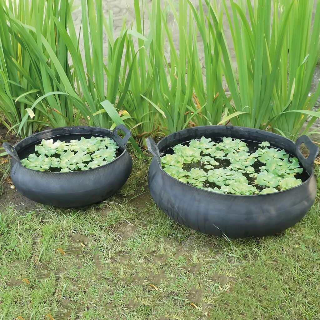 Pflanzschale Mit Griffen Aus Recycelten LKW Reifen - Kalea 2 Pflanzschale Mit Griffen Aus Recycelten LKW Reifen - Kalea – Bild 2