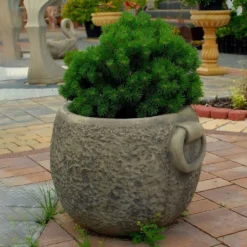 Pflanztopf Mit Rauer Oberfläche Und Griffen - Rundes Steinguss Gefäß - Kiveli 7 Pflanztopf Mit Rauer Oberfläche Und Griffen - Rundes Steinguss Gefäß - Kiveli -Garten Takt Verkäufe pflanztopf mit rauer oberflaeche und griffen rundes steinguss gefaess kiveli3