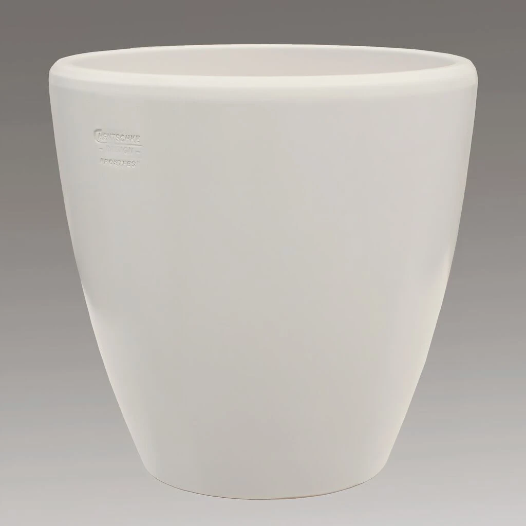 Pflanztrog Für Draußen - Steinzeug Winterfest - Rund - Elfenbein - Akaste Alba 1 Pflanztrog Für Draußen - Steinzeug Winterfest - Rund - Elfenbein - Akaste Alba