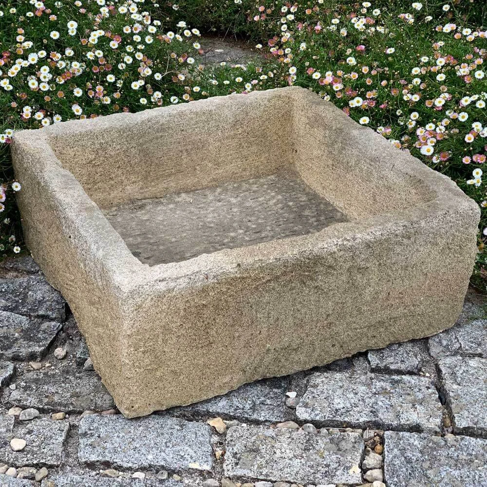 Quadratischer Pflanztrog Für Draußen Aus Stein - Lerofa 1 Quadratischer Pflanztrog Für Draußen Aus Stein - Lerofa