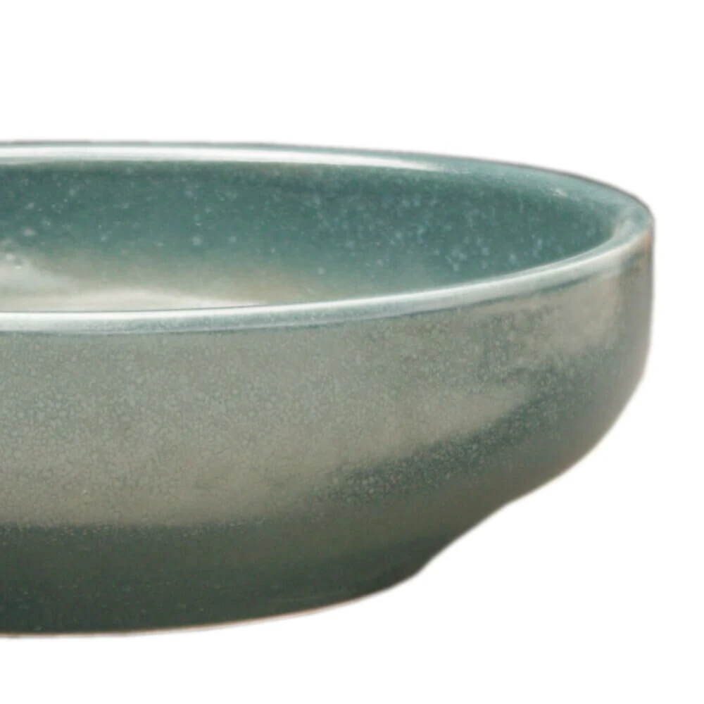Runde Pflanz- Oder Brunnenschale In Grün - Steinzeug Frostfest - Altus Verde 2 Runde Pflanz- Oder Brunnenschale In Grün - Steinzeug Frostfest - Altus Verde – Bild 2