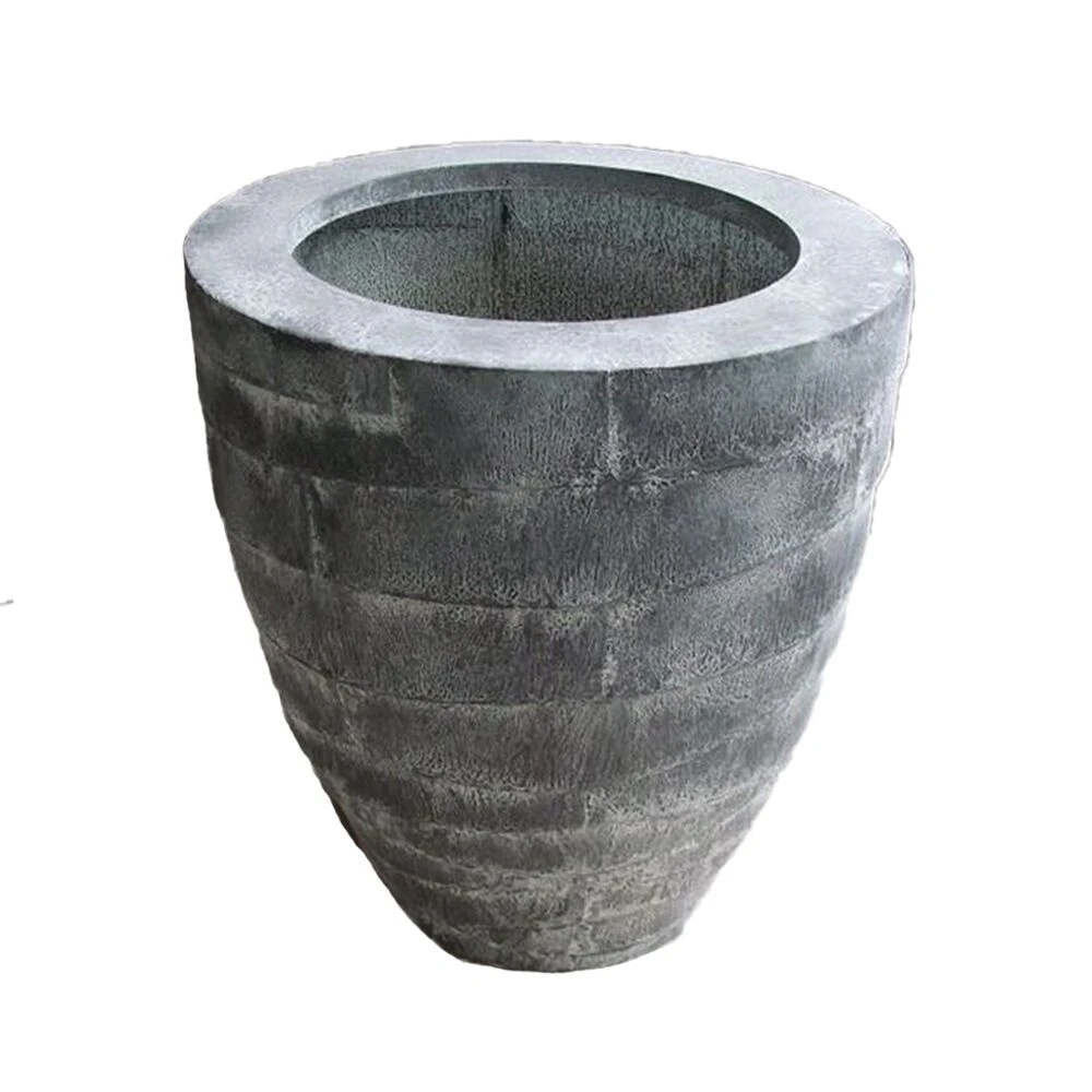 Runder Pflanztopf Mit Bändermuster Aus Metall - Tolano Hira 1 Runder Pflanztopf Mit Bändermuster Aus Metall - Tolano Hira