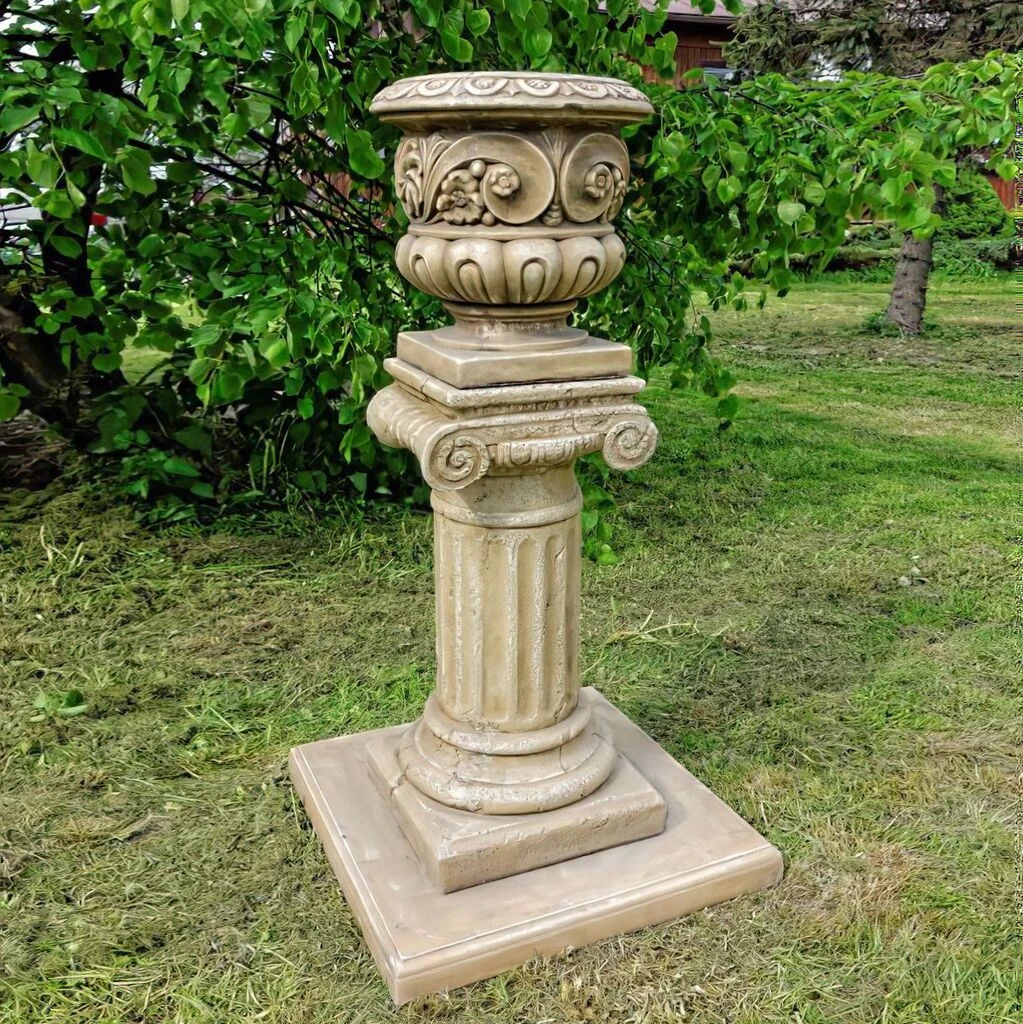 Runder Steinguss Pflanztopf Mit Aufwendiger Verzierung - Dorkas 2 Runder Steinguss Pflanztopf Mit Aufwendiger Verzierung - Dorkas – Bild 2