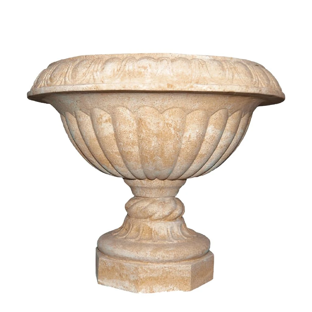 Stilvolles Pflanzgefäß In Kelchform Aus Steinguss Für Den Garten - Ikoko 1 Stilvolles Pflanzgefäß In Kelchform Aus Steinguss Für Den Garten - Ikoko