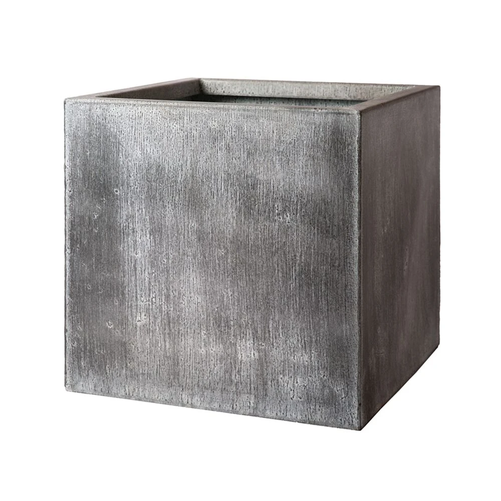 Wetterfestes Kubus Pflanzgefäß In Grau Oder Rost - Geramona 1 Wetterfestes Kubus Pflanzgefäß In Grau Oder Rost - Geramona