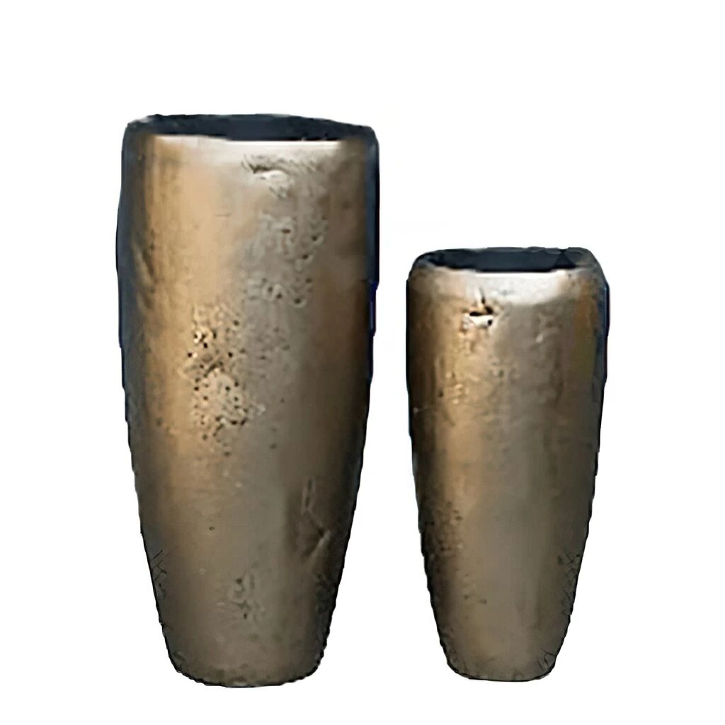 XXL 2er Set Pflanzvasen - Indoor - Bronze - Mit Einsatz - Rund - Jemal 2 XXL 2er Set Pflanzvasen - Indoor - Bronze - Mit Einsatz - Rund - Jemal – Bild 2