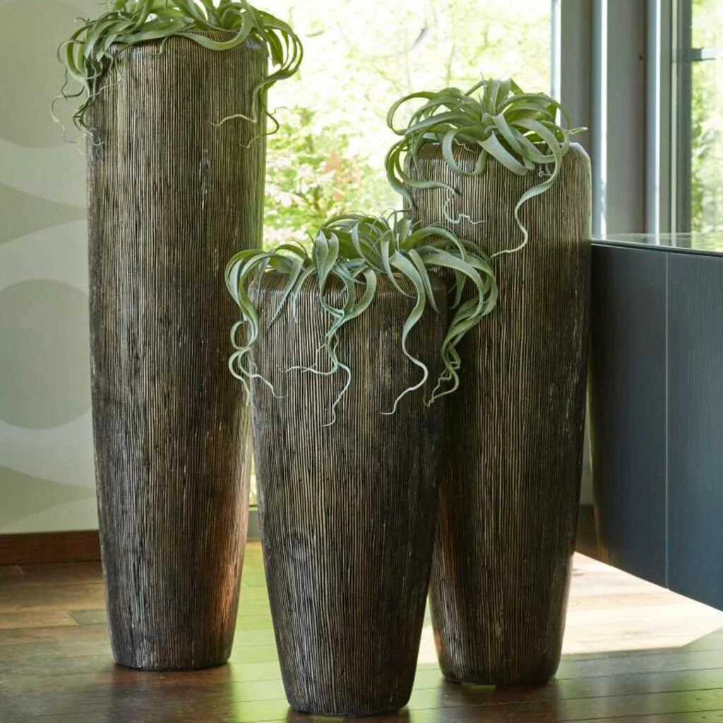 XXL Pflanzvase Aus Polystone - Mit Einsatz- Indoor - Bronze - Rund - Robel 1 XXL Pflanzvase Aus Polystone - Mit Einsatz- Indoor - Bronze - Rund - Robel