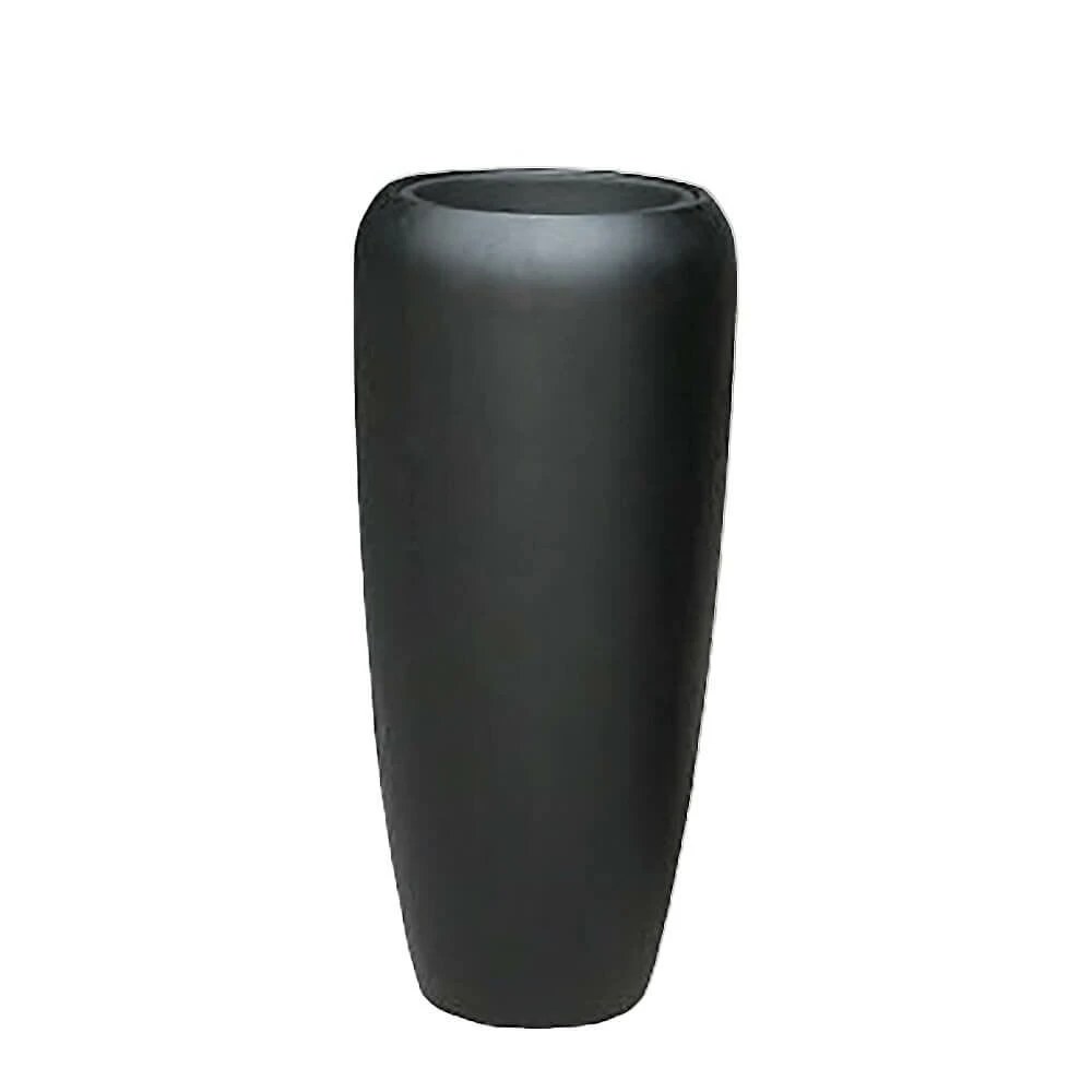 XXL Pflanzvase Aus Polystone Mit Einsatz - Schwarz - Rund - Adisa 2 XXL Pflanzvase Aus Polystone Mit Einsatz - Schwarz - Rund - Adisa – Bild 2