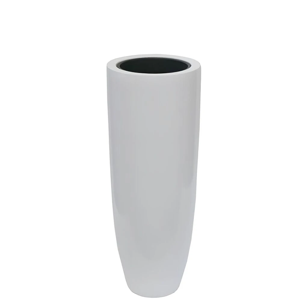 XXL Pflanzvase Für Drinnen & Draußen - Polystone - Weiß Glänzend - Gradara 2 XXL Pflanzvase Für Drinnen & Draußen - Polystone - Weiß Glänzend - Gradara – Bild 2