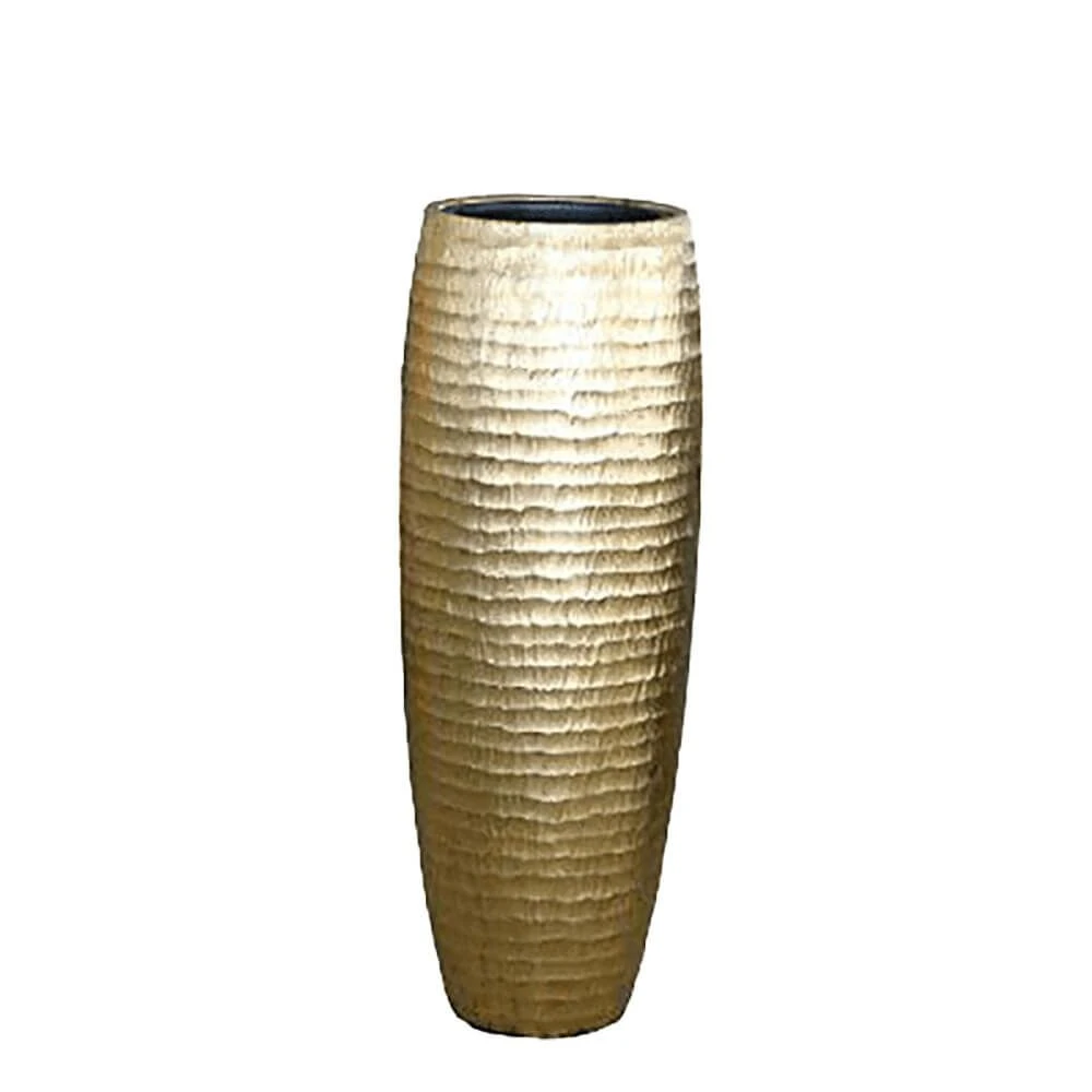 XXL Pflanzvase Für Drinnen Mit Einsatz - Polystone - Gold - Younes 1 XXL Pflanzvase Für Drinnen Mit Einsatz - Polystone - Gold - Younes