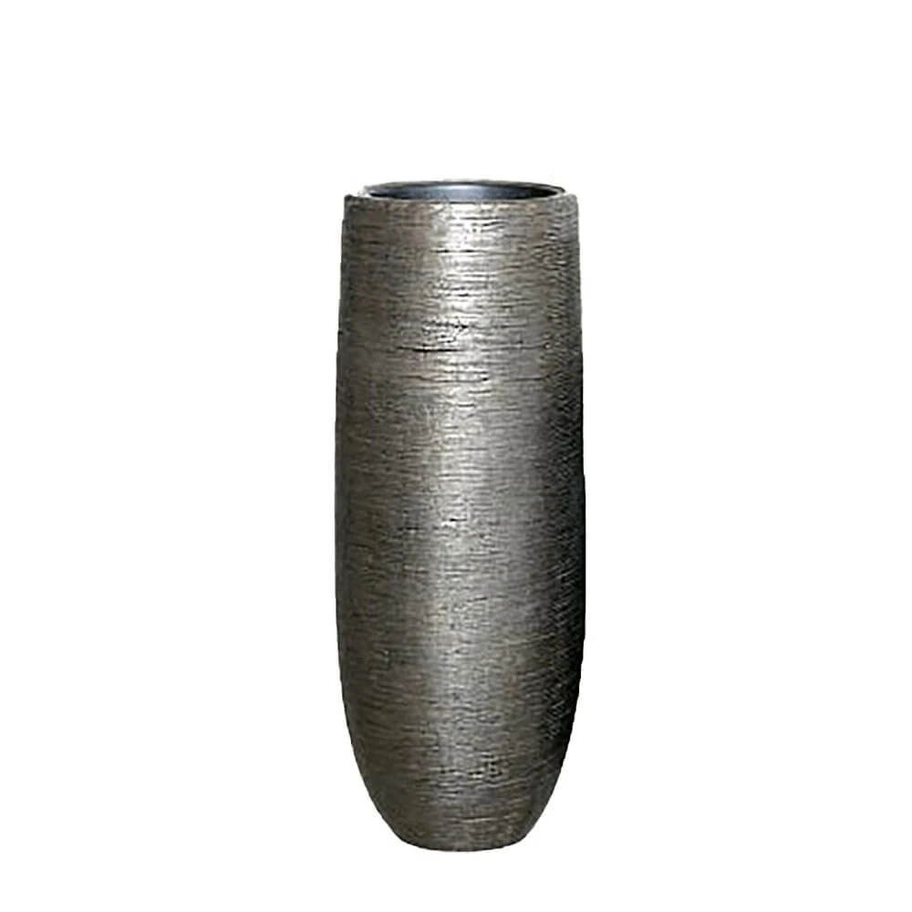 XXL Pflanzvase Für Drinnen - Mit Einsatz - Polystone - Grau - Rund - Saare 2 XXL Pflanzvase Für Drinnen - Mit Einsatz - Polystone - Grau - Rund - Saare – Bild 2